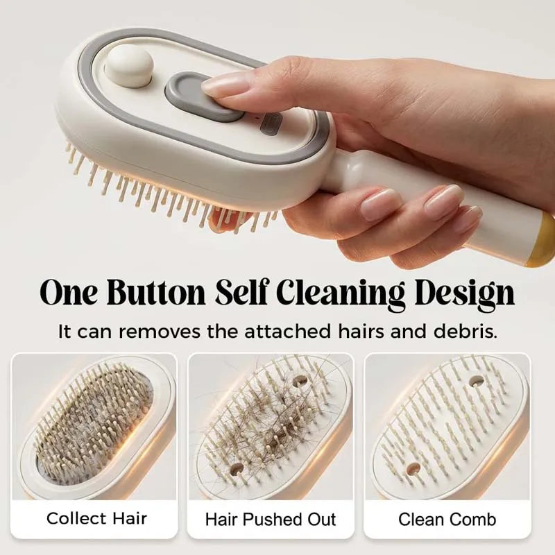 Wholesale Portable Battery USB Atomizing Hair Comb Electric Cushion Brush Self Clean Function Head Massage for Household Hotel Peaceful Pleasures Health and Wellness
