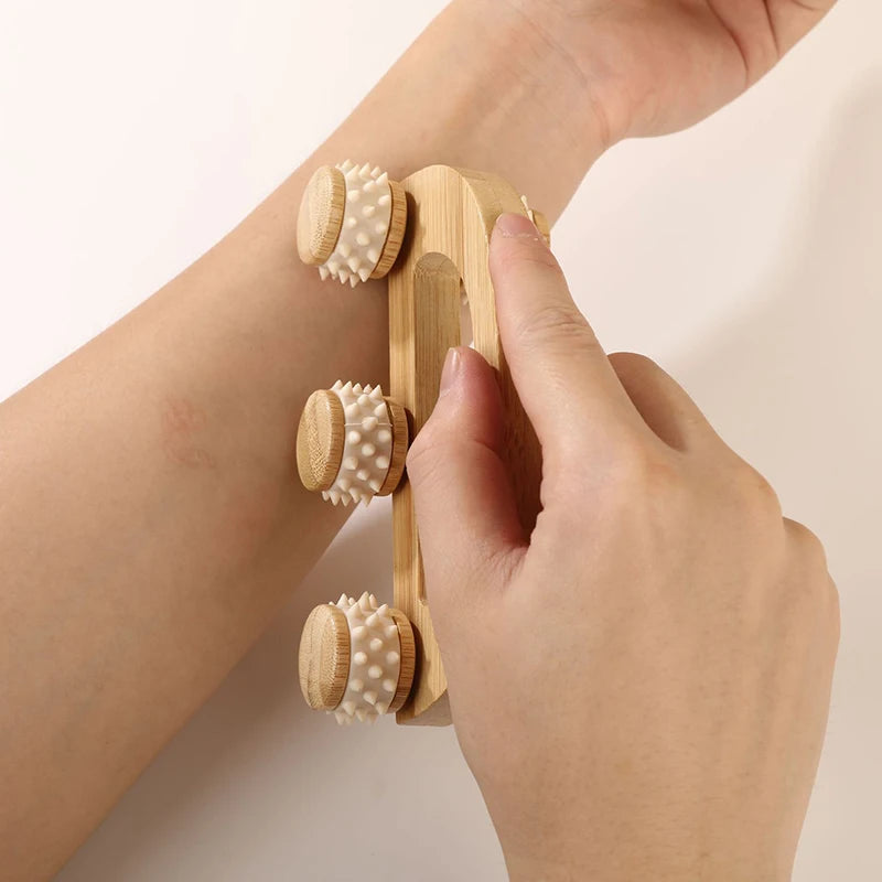 Wooden Massage Roller Tool, Manual Wooden Massager, Back Massage Roller for Neck, Leg, Back, Deep Tissue Muscle Massage Peaceful Pleasures Health and Wellness