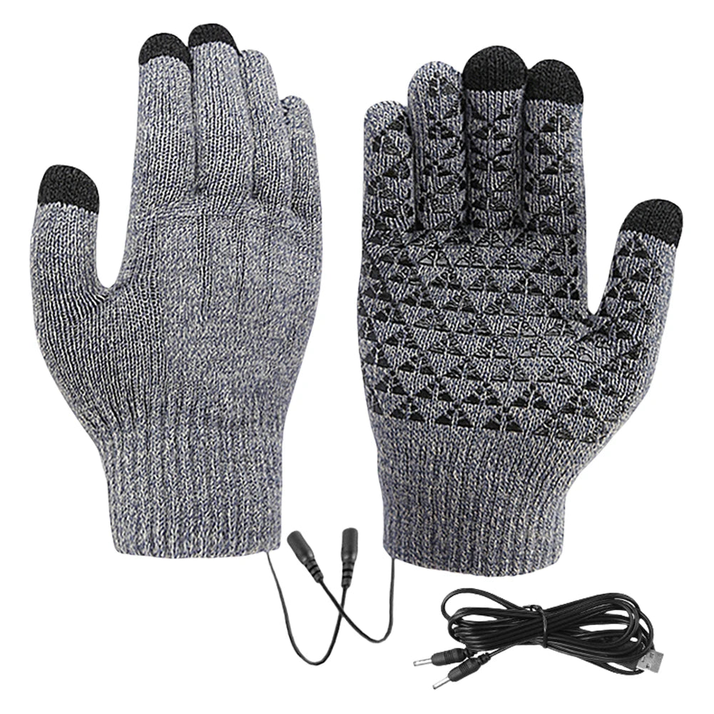 USB Heated Gloves | Touchscreen Knit Winter Hand Warmers