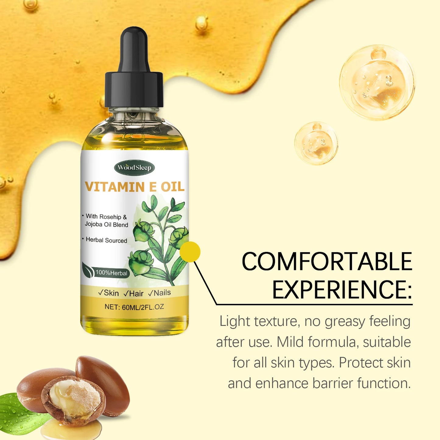 WOODSLEEP Vitamin E Dry Oil – Face, Body, Hair & Nails 60ml