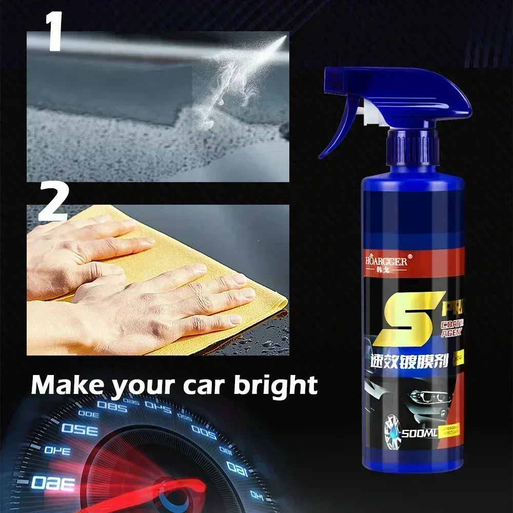500ml 3 in 1 Car Paint Repair Ceramic Coating Spray Quick Nano-coating Spray Wax Automotive Hydrophobic Polish Paint Cleaner Peaceful Pleasures Health and Wellness