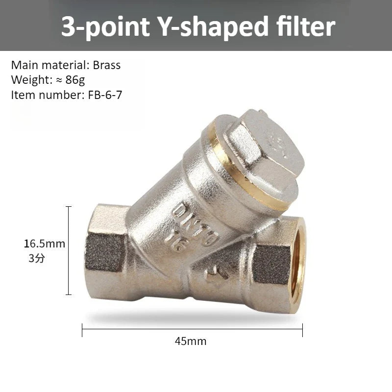 Brass Y-Strainer Filter BSP Thread DN8–DN50 | Water Filter Valve