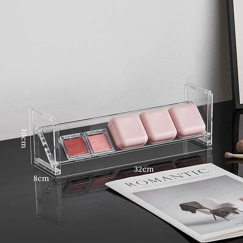 3-layer Acrylic Cosmetics Display Rack Multi-purpose Eyeshadow Tray Blush Storage Shelf Creative Desktop Toys Sundries Organizer Peaceful Pleasures Health and Wellness L Single layer