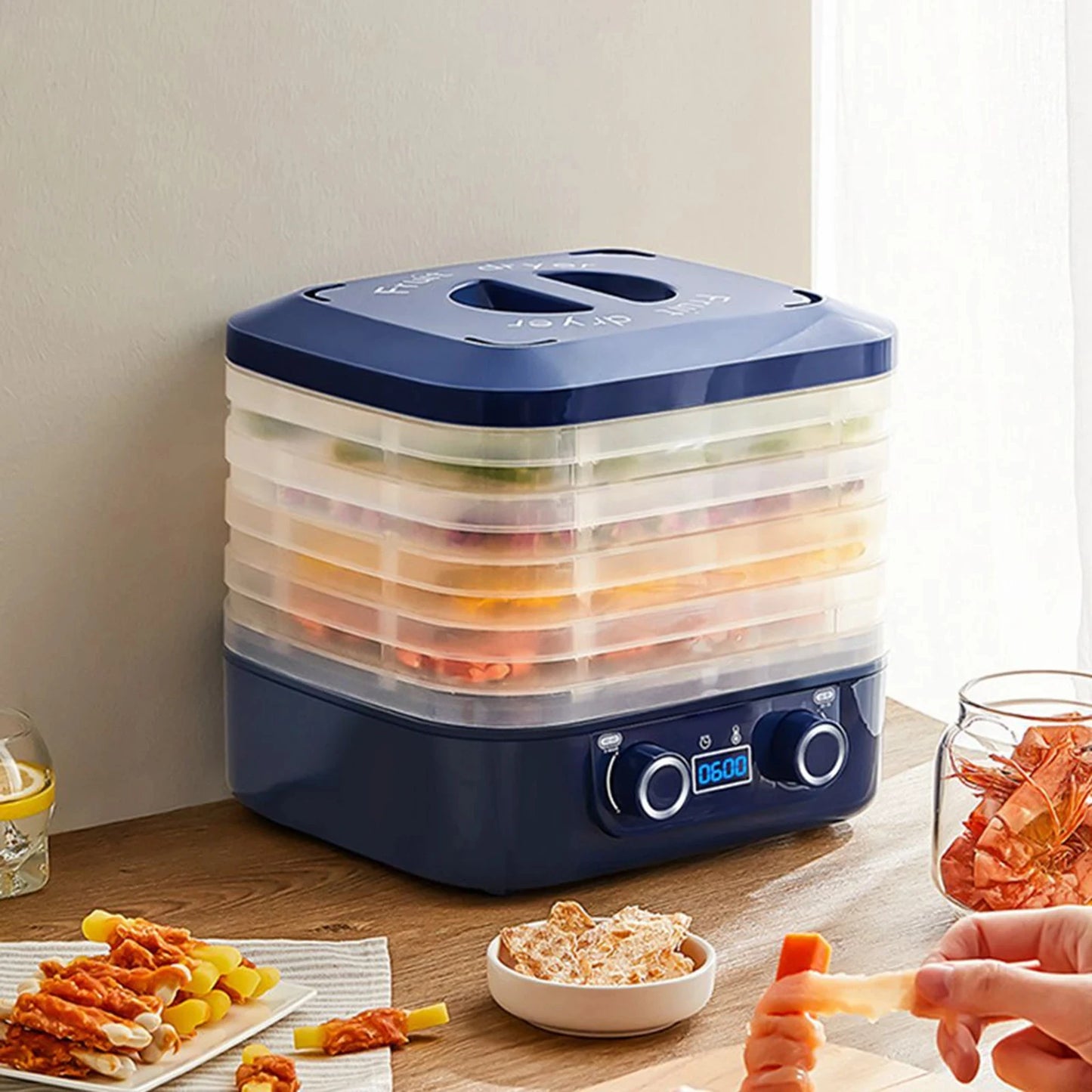 48Hours Long Lasting Thermostatic Fruit Drying Device 5 Layers Food Dehydrator Snack Herb Desiccator Temperature Adjustable Peaceful Pleasures Health and Wellness