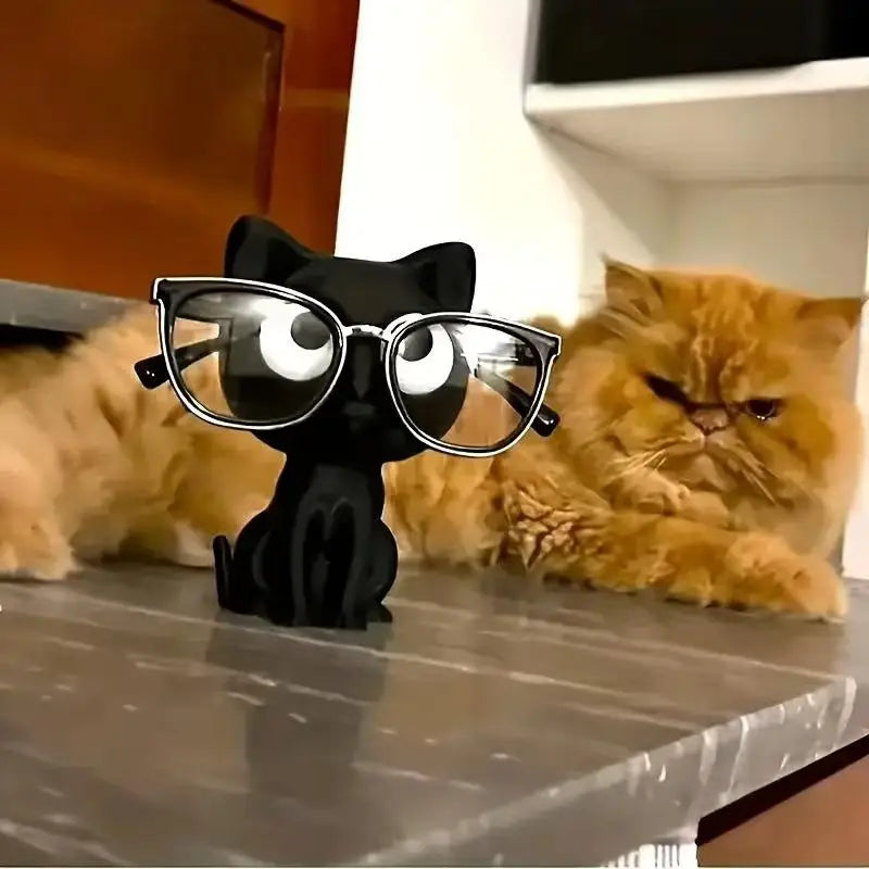 3D Printed Cat-Eye Glasses Stand | Sculptural Desk Eyeglass Holder