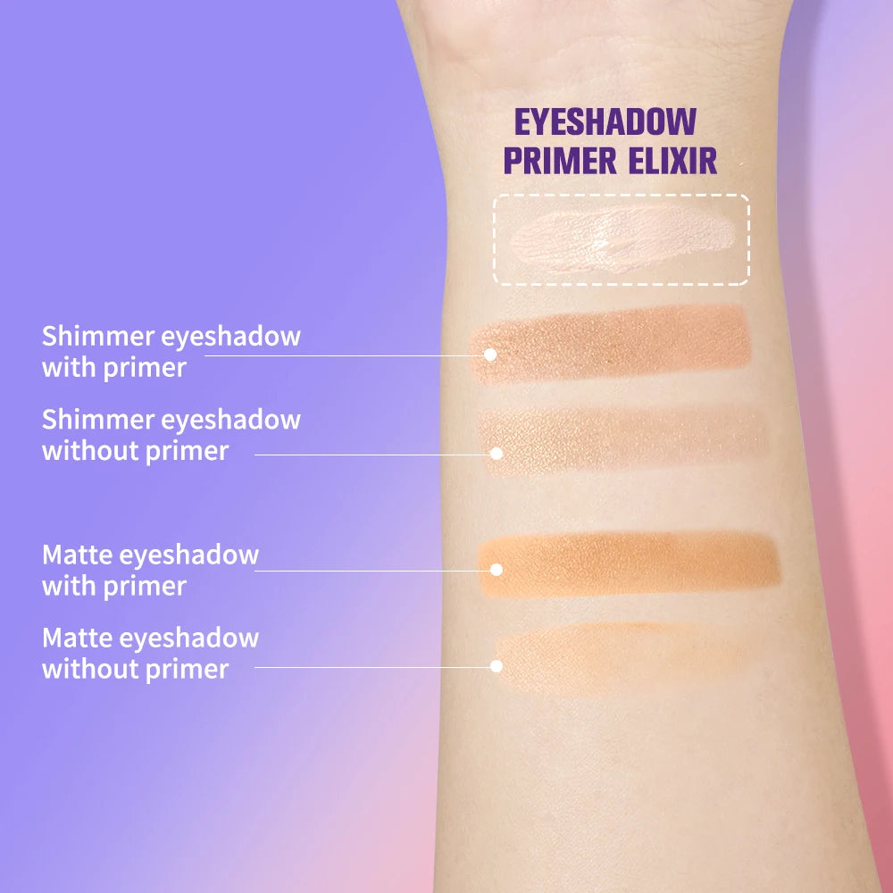 Eyeshadow Primer Elixir 8h Long Lasting Wear Uniform Color Development Smooth Blending Waterproof Light Gel Texture Eye Primer Peaceful Pleasures Health and Wellness