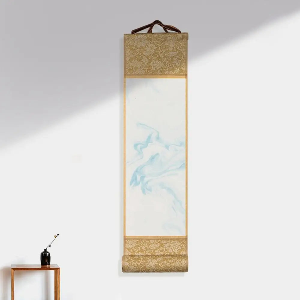 Gilded Rice Paper Hanging Scroll | Blank Mini Batik Art Scroll