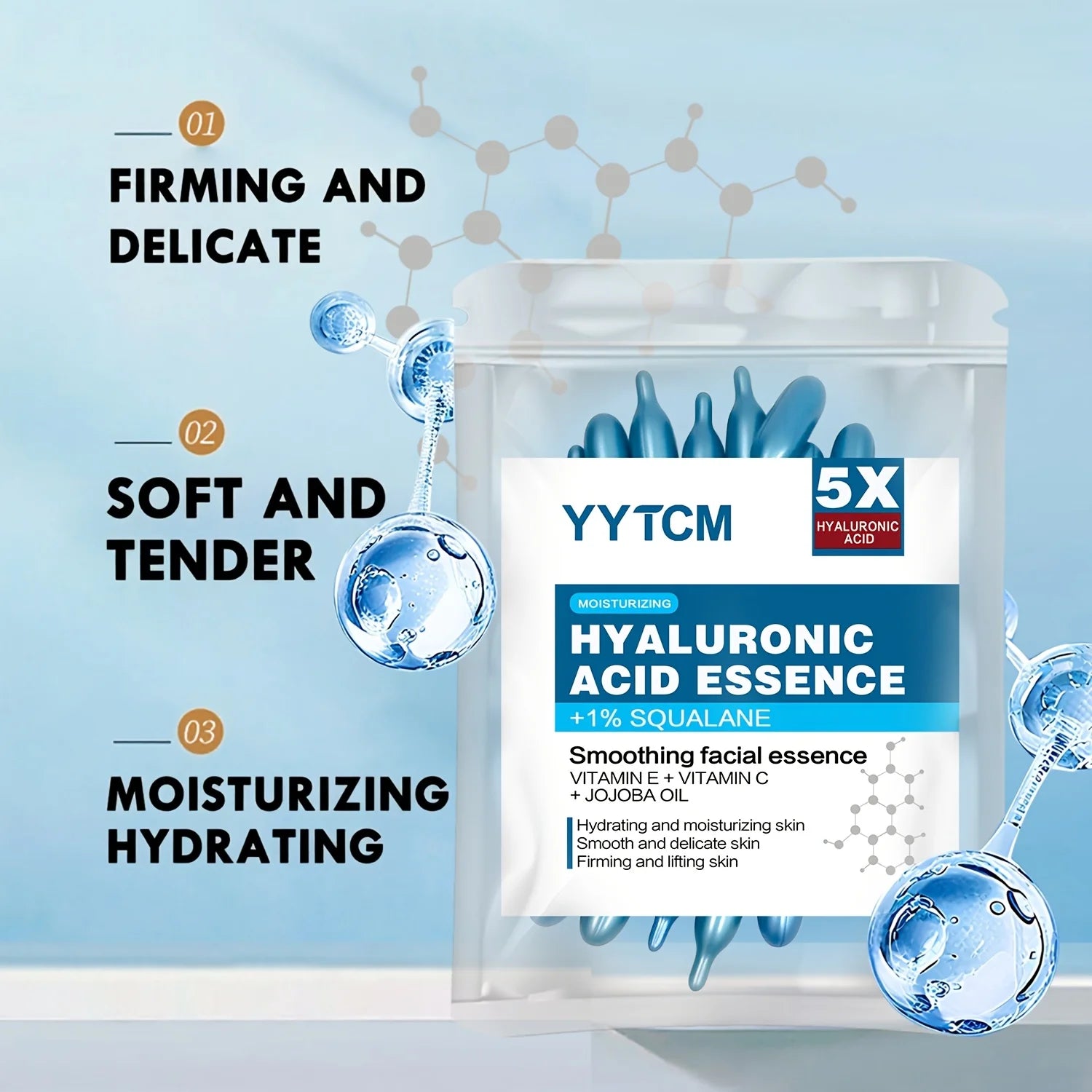 Hyaluronic acid deep moisturizing capsule essence, deep moisturizing and brightening skin essence (0.4gx30 capsules)/bag -1 bag Peaceful Pleasures Health and Wellness