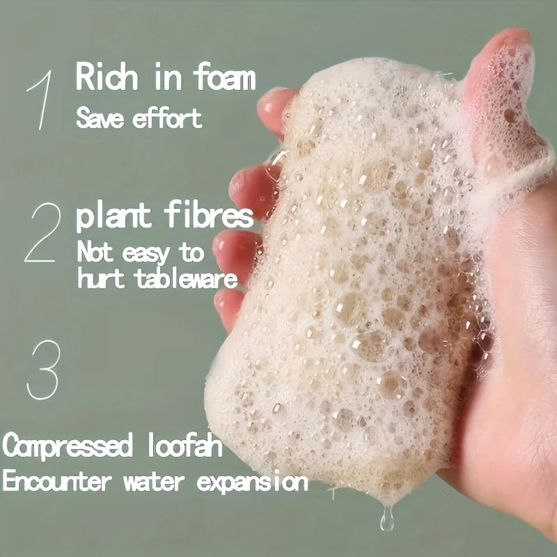 6-Pack Natural Loofah Exfoliating Sponges | Bamboo Body Scrubber