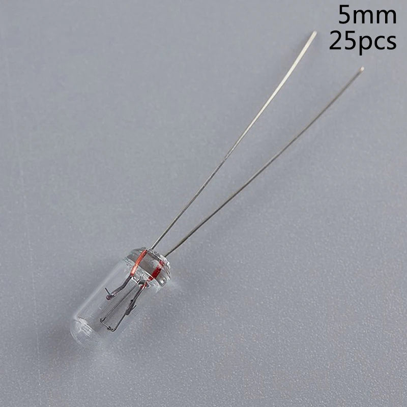 25Pcs 12V Mini Tungsten Rice Bulbs 3mm 4mm 5mm Indicator Lamps