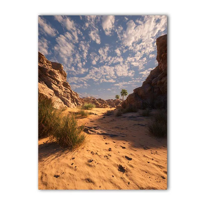 Desert Landscape Canvas Wall Art | Modern Poster Print Canvas Wall Art Peaceful Pleasures Health and Wellness 04 50x70cm NoFrame China Mainland