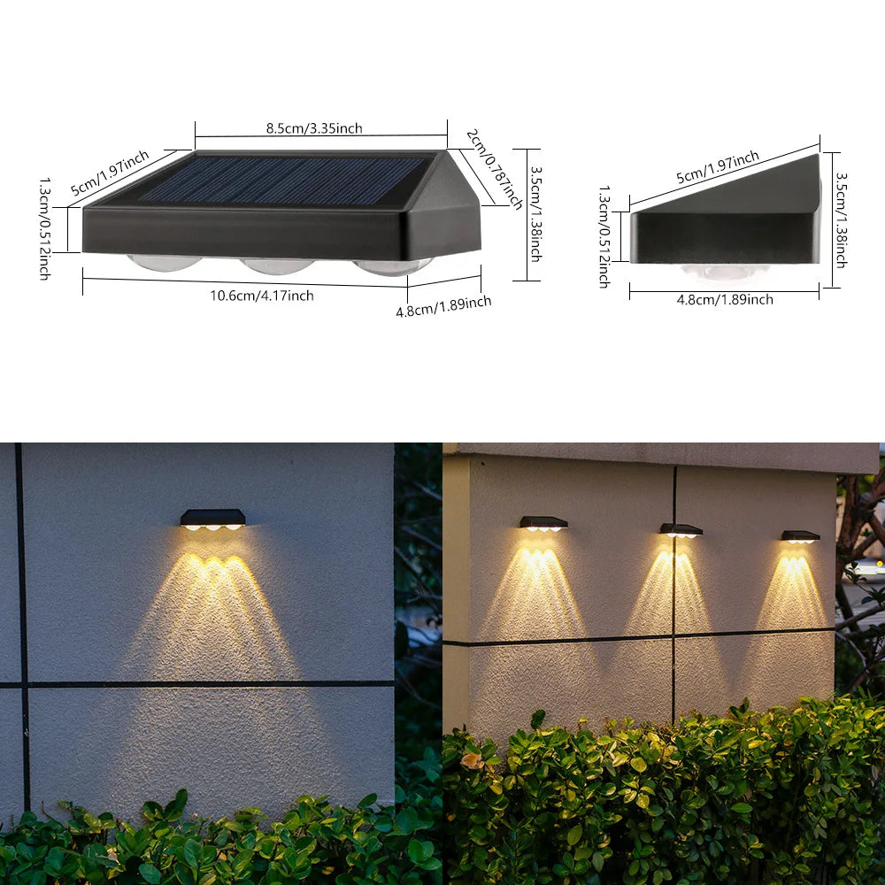 Solar Wall Lights Outdoor IP65 Waterproof – Garden & Pathway