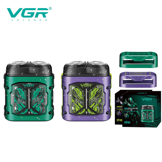 VGR New Metal Mech Wind Shaver Professional Grade Beard Whitening Device Convenient Home Shaver LED Digital Hair Trimmer V-344 Peaceful Pleasures Health and Wellness