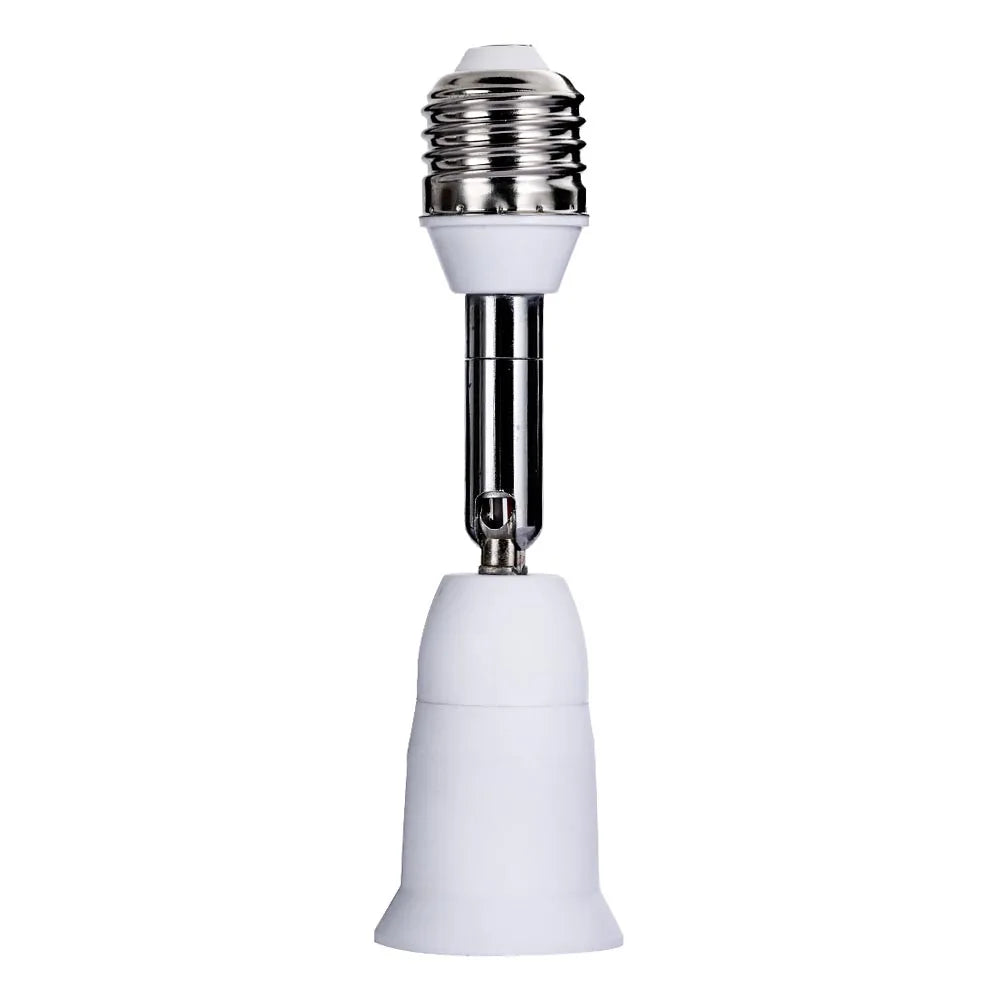 E27 Flexible Extension Lamp Base Adapter – Flame-Retardant White Lamp Base Peaceful Pleasures Health and Wellness