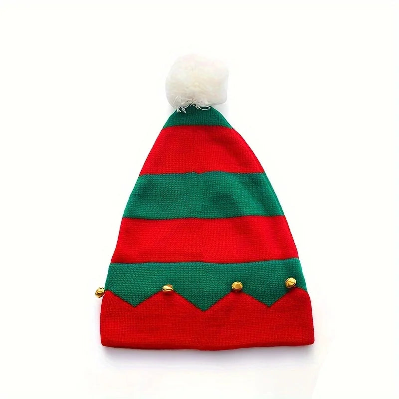 Christmas Hat with Bell For Parent-Child, Winter Warm Knited Beanie for Marry Christmas New Year Xmas Party Festive Ornament cap Peaceful Pleasures Health and Wellness For Kids Green