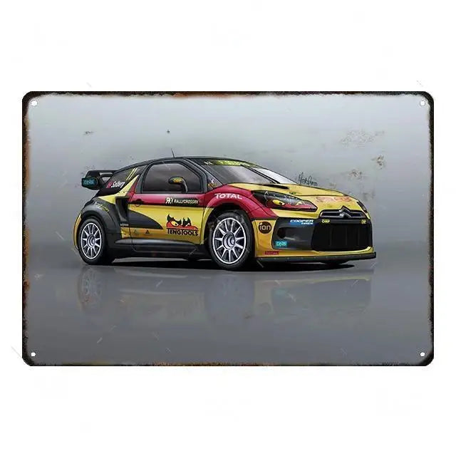 Cool Race Car Vintage Metal Poster Modern Sport Car Retro Tin Sign Auto Club Wall Decoration Plaque for Home Decor Peaceful Pleasures Health and Wellness 12 30x40cm Unframed