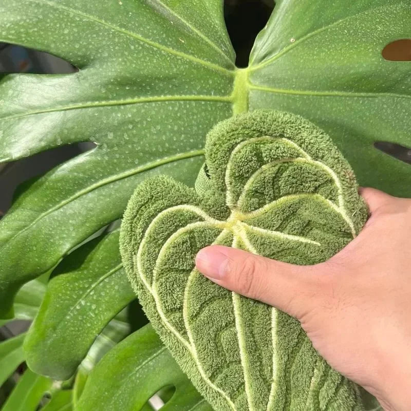 Ultra-Absorbent Quick-Dry Tropical Leaf Hand Towel w/ Loop Hand Towel Peaceful Pleasures Health and Wellness