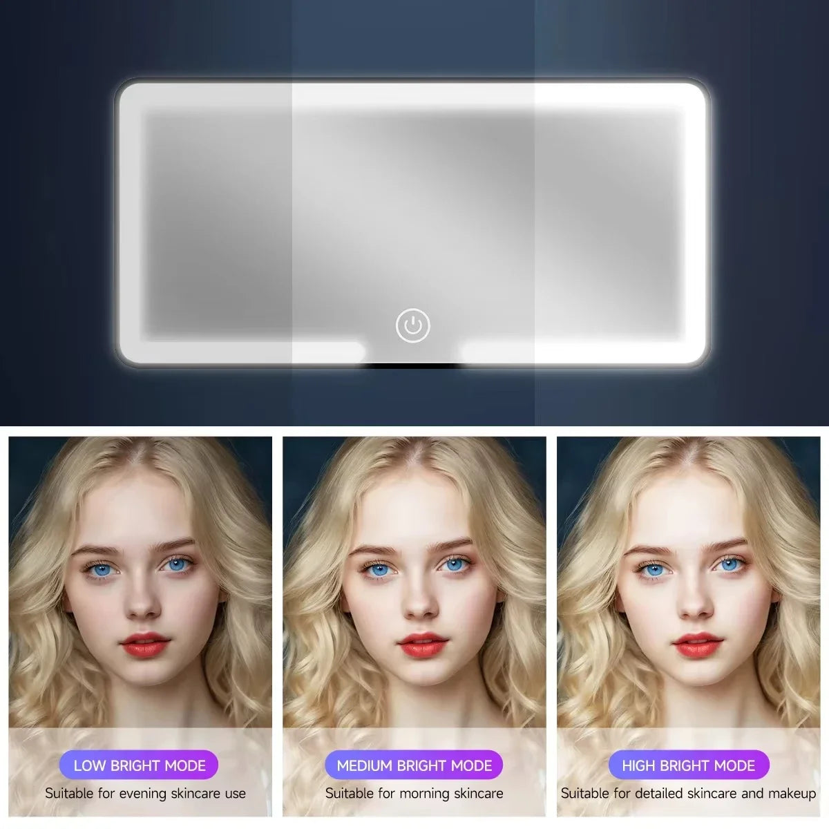 Car Interior Mirrors Sun Visor Plate LED HD Makeup Mirror for Girls Women Rechargeable Fill Light Universal Thin Vanity Mirror Peaceful Pleasures Health and Wellness