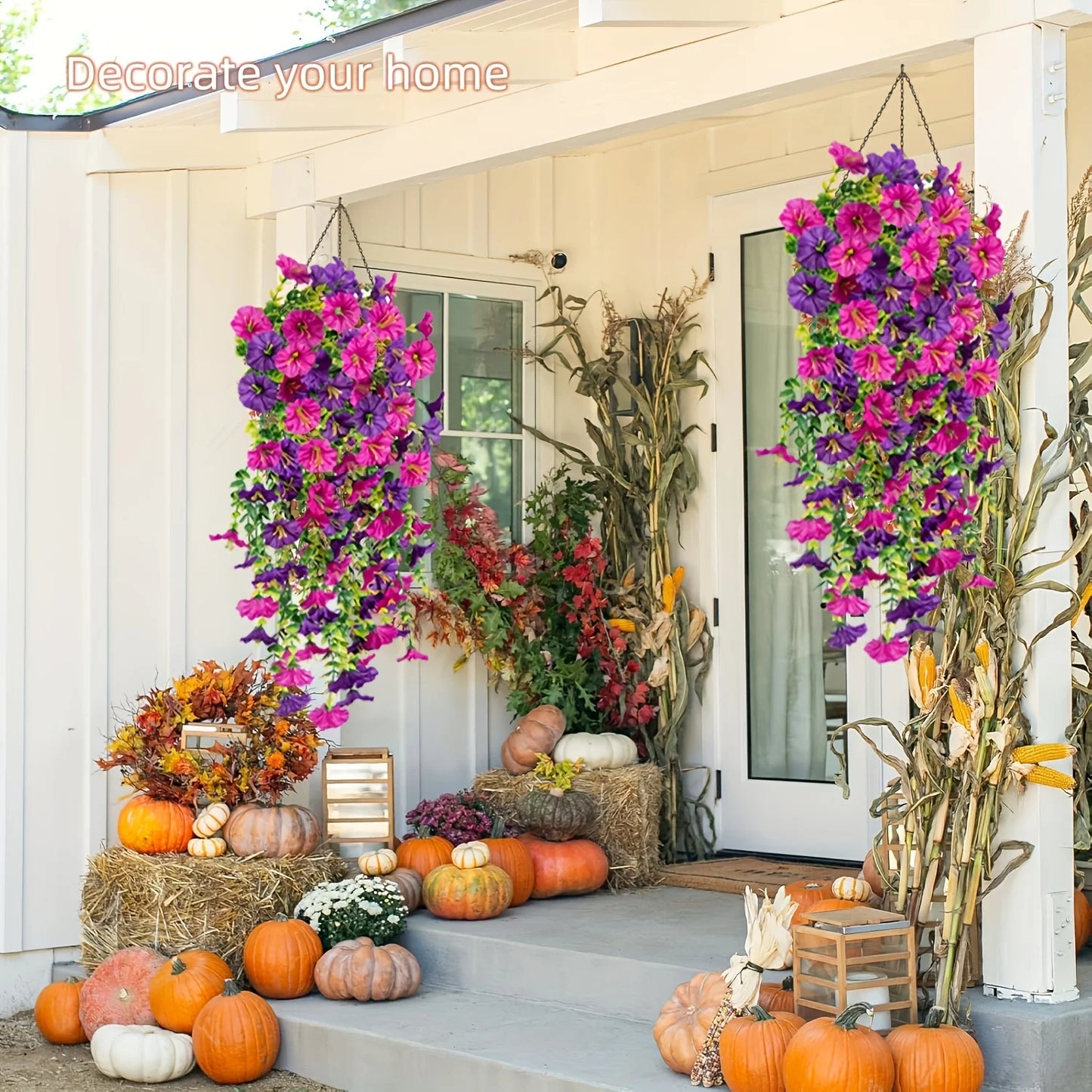 29" Artificial Silk Petunia Hanging Plant | Outdoor Fake Flowers