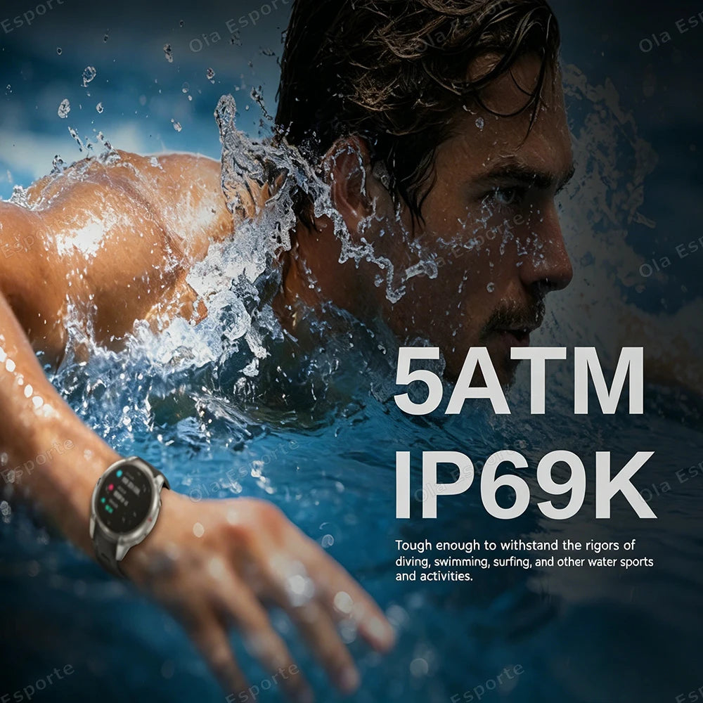 Ola Esporte GPS Smartwatch AMOLED 5ATM 170+ Sports Modes