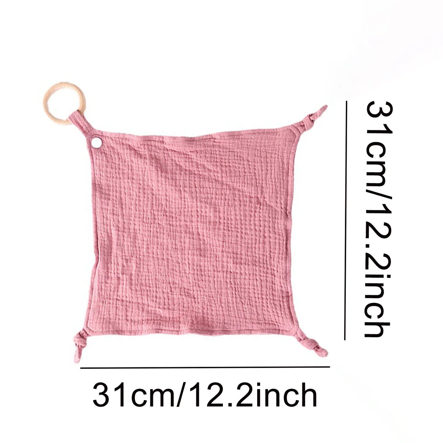 Wooden Ring Baby Drool Bib & Burp Cloth – Soft Cotton Washcloth