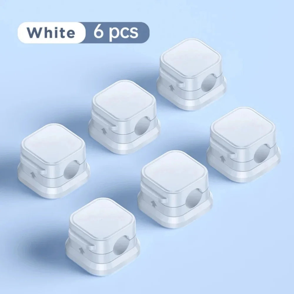 Magnetic Cable Clips – Adhesive Cord Organizer 6-Pack