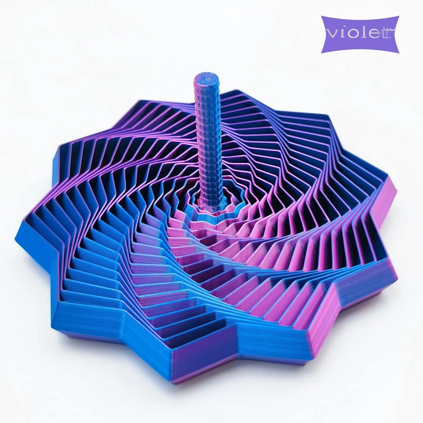 Expand your senses: Relaxing Star Shape 3D Printed Novelty Gyroscope, Finger Toy, Desk Decoration, Eight-sided Handle Fun Adult Peaceful Pleasures Health and Wellness Blue