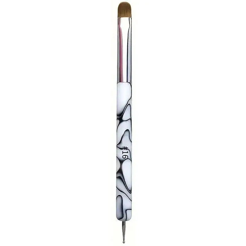 French Dual End Beginner High Quality Painting Manicure Tool Acrylic Drawing Nail Art Brush Nail Art Rhinestone Gel Dotting Pen Peaceful Pleasures Health and Wellness 16 White