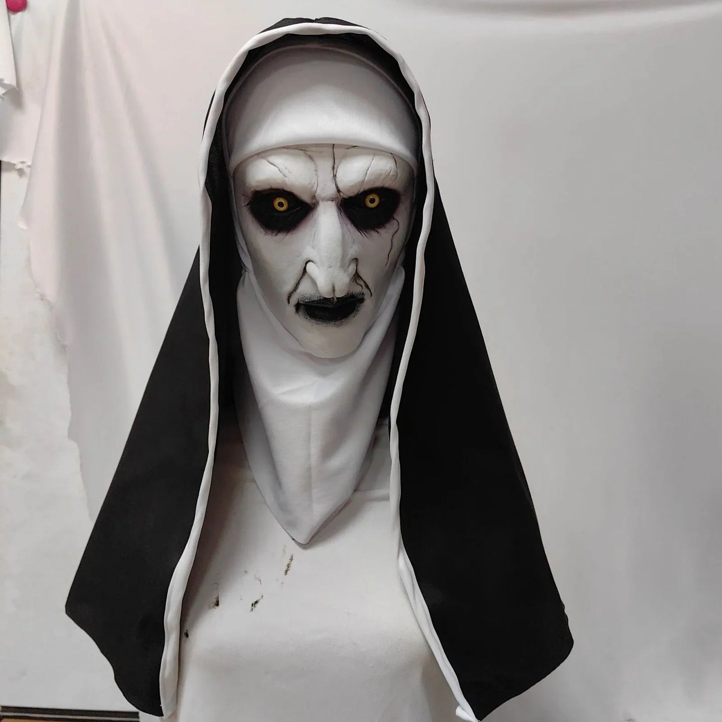 Scary Nun Halloween Latex Full Face Mask – Horror Costume Prop