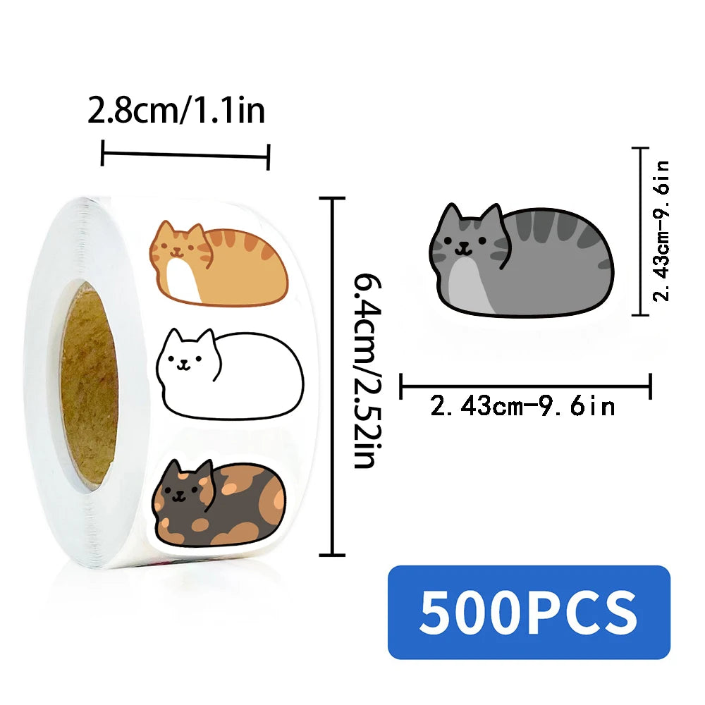 500 Kawaii Cat Stickers – Waterproof for Laptop, Phone & More