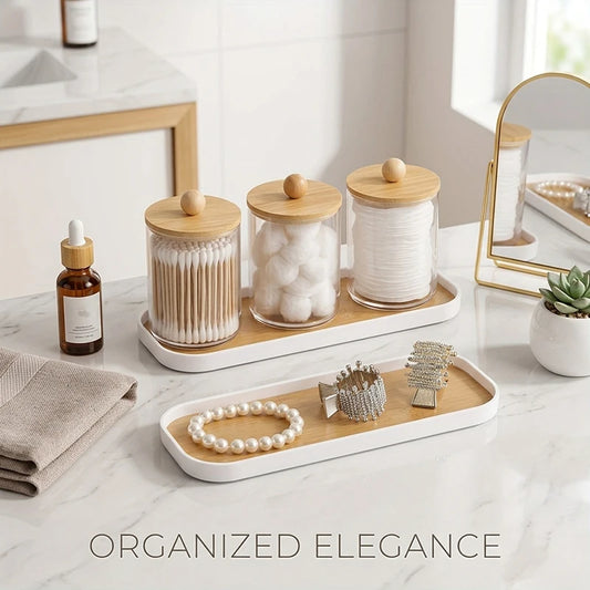 White Marble Rectangle Bathroom Vanity Tray for Counter – Soap, Perfume & Jewelry Organizer (1 or 2 Pack) Peaceful Pleasures Health and Wellness