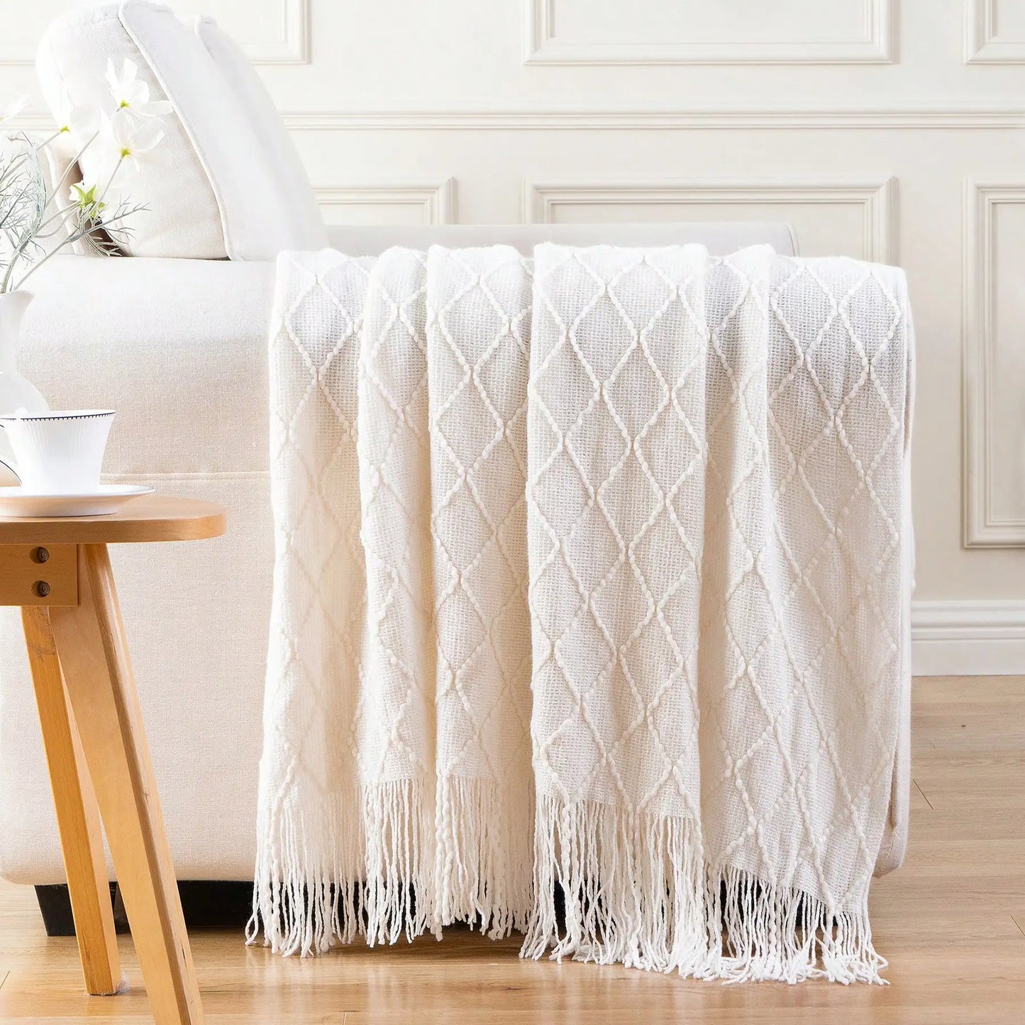 Battilo Plaid Knitted Throw Blanket Soft Woven Throws Sofa Blanket Bedspread On The Bed Green Decorative Blankets Spring Decor Peaceful Pleasures Health and Wellness