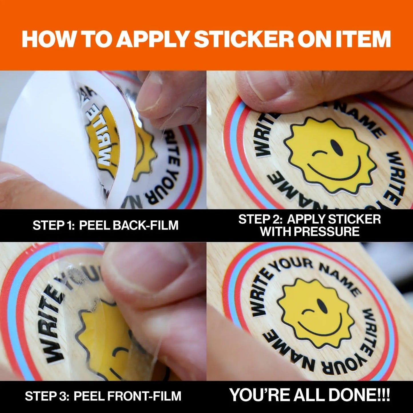 30PCS Custom UV DTF Transfer Stickers | 3D Crystal Logo Labels