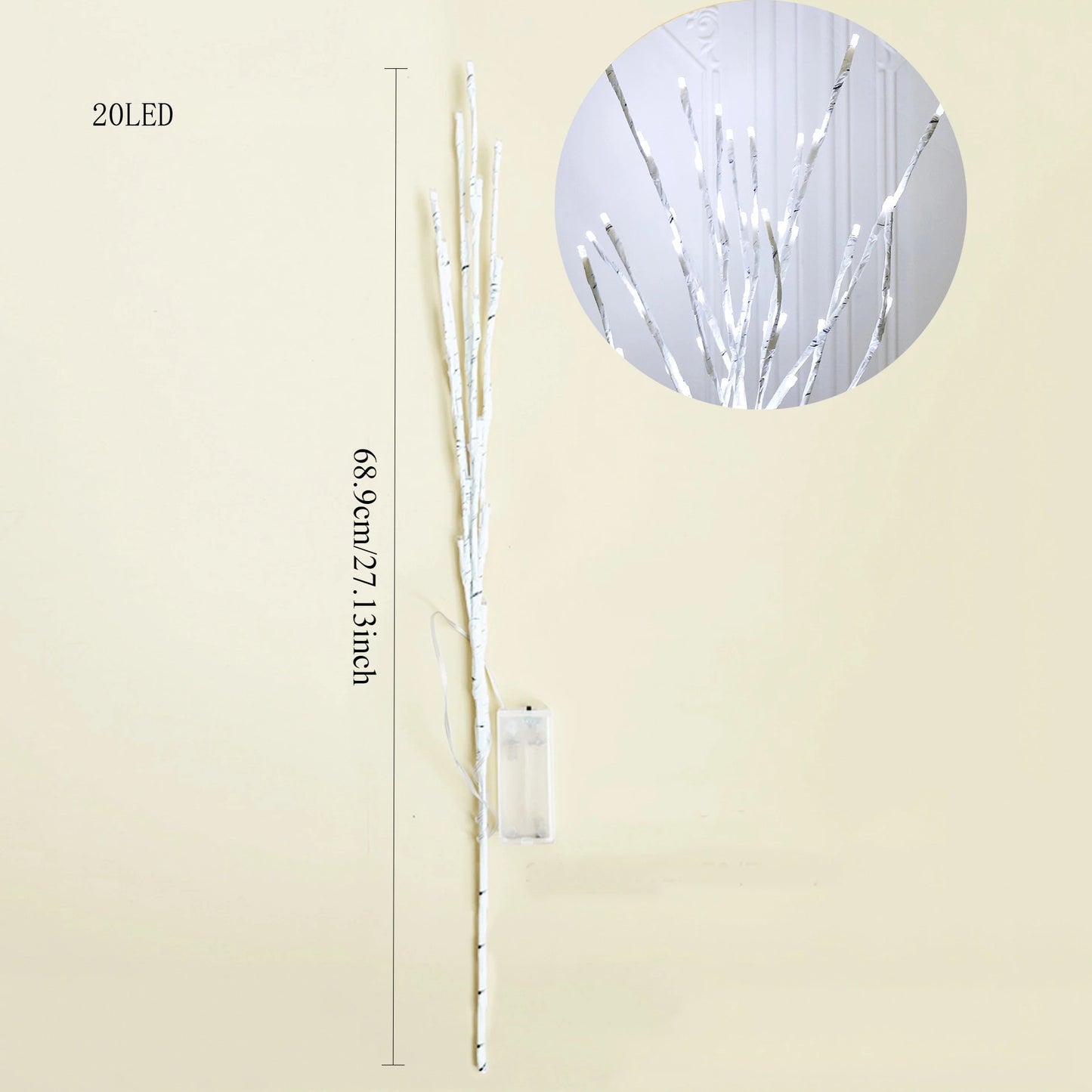 Glowing Artificial Birch Branches | Battery Operated LED Decor