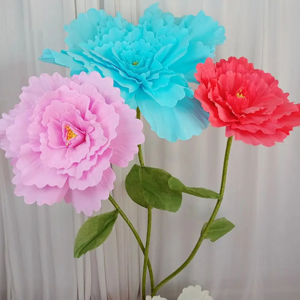 New 50CM PE Foam Rose Flower Photo Props Giant Peony False Flower Wedding Decoration Stage Party Supply Background Wall Peaceful Pleasures Health and Wellness
