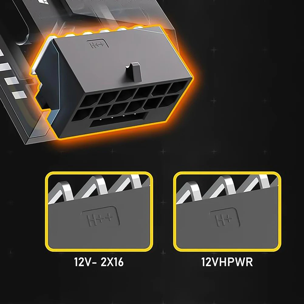 600W PCIe 5.0 16-Pin 90° Right Angle GPU Power Adapter 12VHPWR