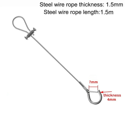 High Quality Stainless Steel Wire Rope Adjustable With Locking Suspension Lanyard Retractable Fastening Peaceful Pleasures Health and Wellness 1.5mmx1.5m
