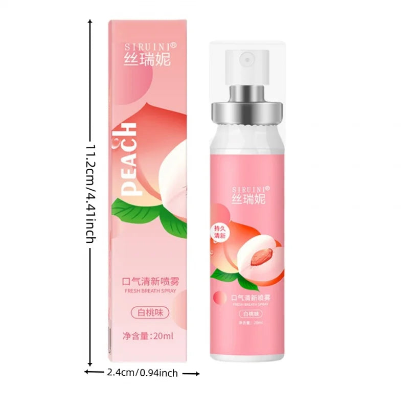 2pcs 20ml White Peach Flavor Oral Spray Breath Refreshing Leave Perfume Fruity Peaceful Pleasures Health and Wellness