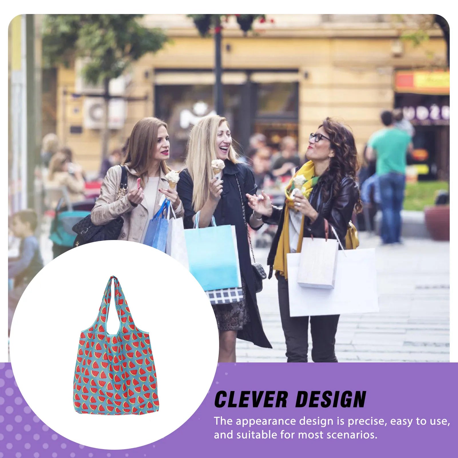 Foldable Reusable Shopping Bags Strong Load-bearing Capacity Eco-friendly Bags for Grocery Store Supermarket Peaceful Pleasures Health and Wellness
