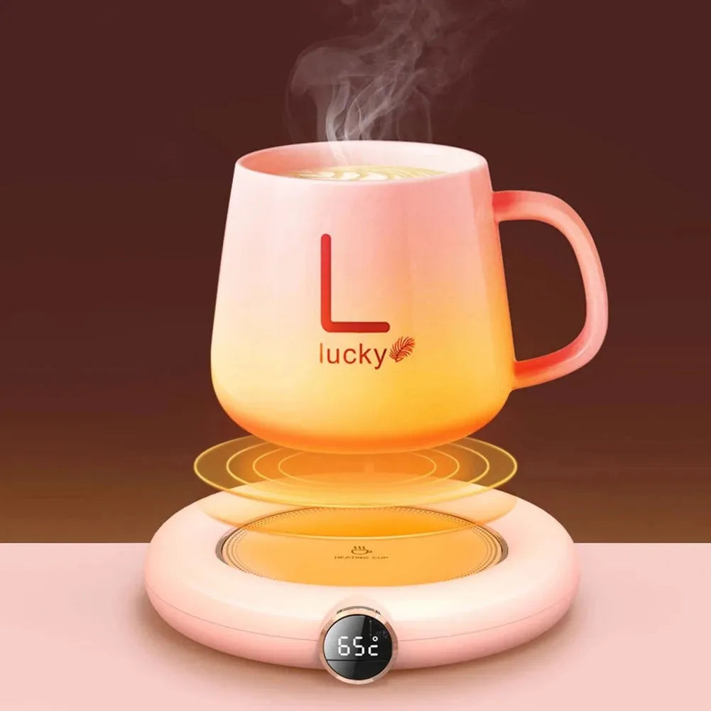USB Cup Warmer Heating Pad DC5V Constant Temperature Coaster with 3 Gear Digital Display and Timer Adjustment for Coffee Milk Peaceful Pleasures Health and Wellness