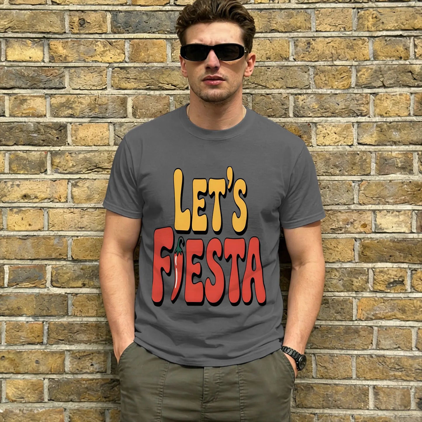 Vintage T Shirt Summer Let's Party Fiesta Trendy Cool T Shirts 100% Cotton Tee Shirt for Men Y2K Fun Cheap Short Sleeve Tops Peaceful Pleasures Health and Wellness