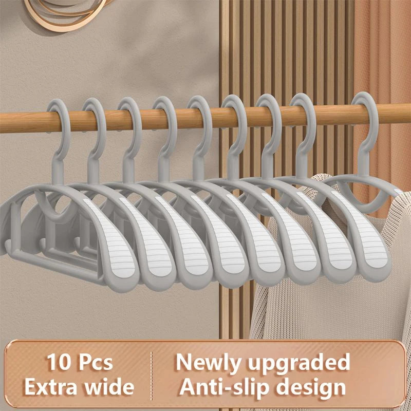 10-Pack Non-Slip Heavy Duty Wide Plastic Hangers for Closet Closet Clothes Hangers Peaceful Pleasures Health and Wellness 10Pcs wide-Grey