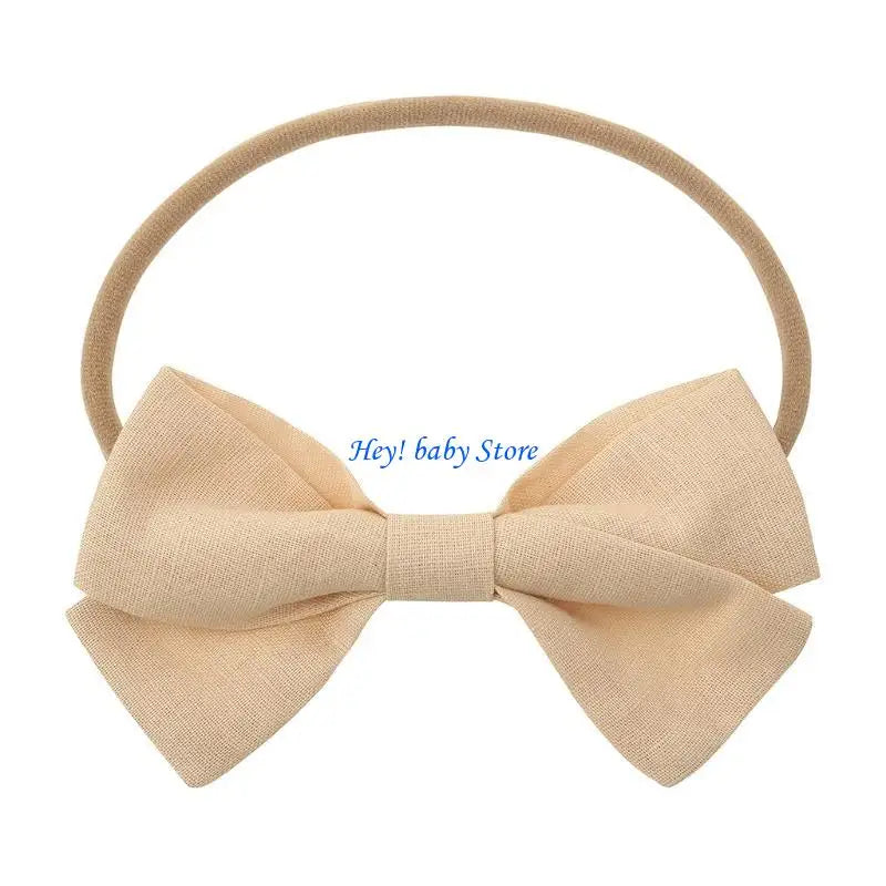 Newborn Baby Elastic Bow Knot Headband | Soft Linen Hair Band