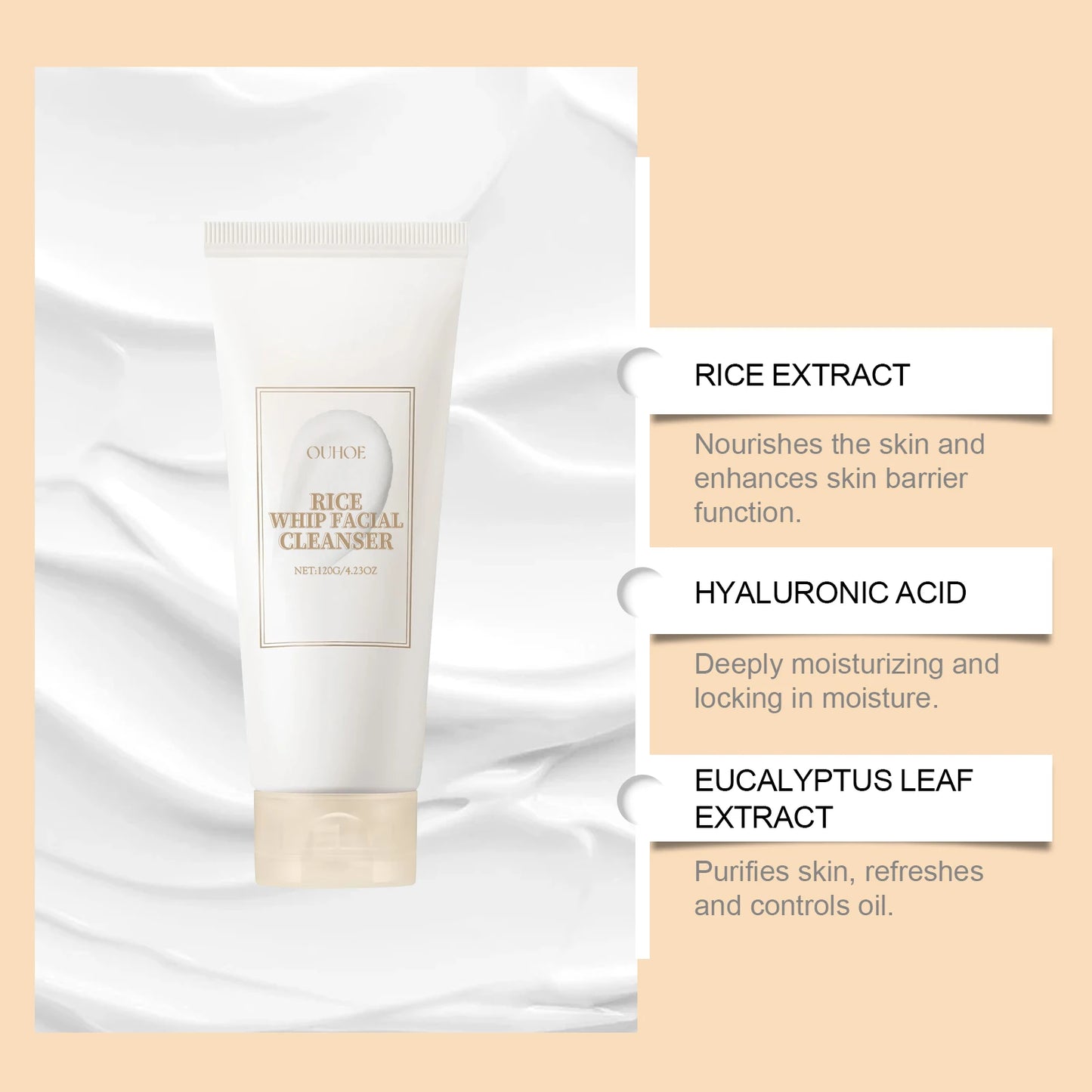 Rice Foam Face Wash – Oil Control, Pore Purifying & Brightening