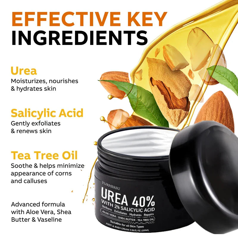 YURHERSU 40% Urea Foot Cream – Deep Moisturizing Heel Repair