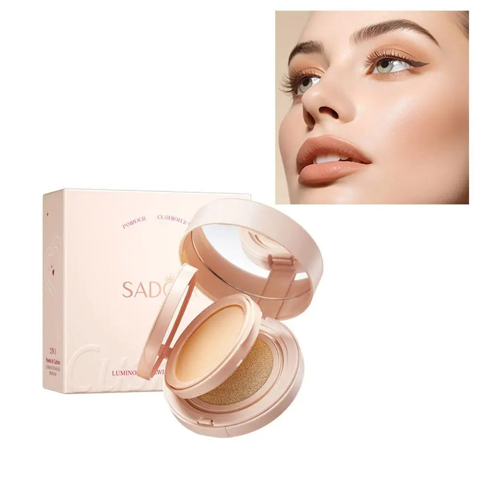 2-In-1 Matte Silky Moisturizing Foundation 24h Long Lasting Oil-control Air Cushion BB Cream Cushion Foundation Peaceful Pleasures Health and Wellness Ivory white
