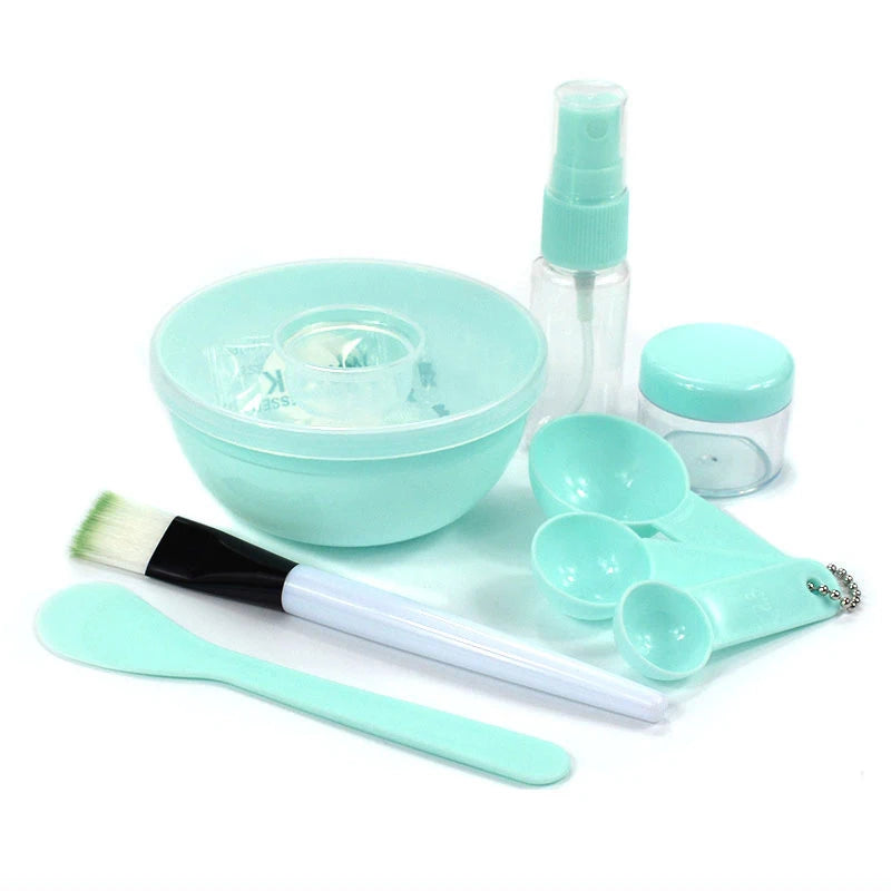 Mask Bowl and Stick Set, 9 Pieces DIY Tools Kit, Bowl, Lid, Brush, Stick, Spray Bottle, Soaking Bottle, Make Mask Easier Peaceful Pleasures Health and Wellness Blue 9pcs