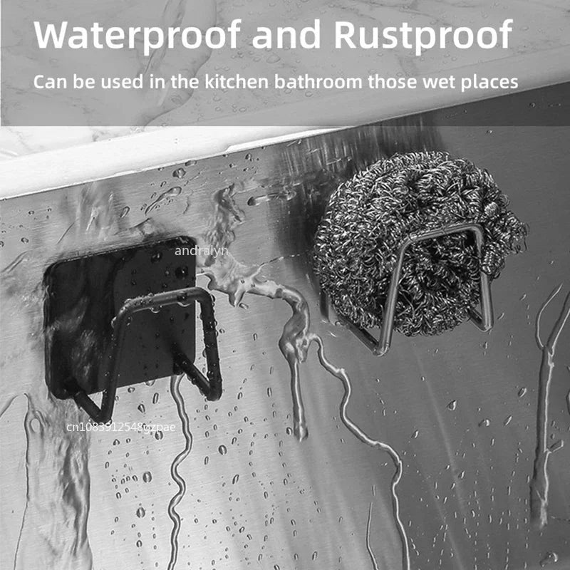 1pc-6pcs Stainless Steel Sink Sponge Rack For Sponge Steel Wire Ball Draining Paste The Inner Wall Of The Sink Kitchen Supplies Peaceful Pleasures Health and Wellness