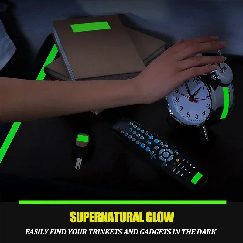 5M Fluorescent Glow in Dark Tape, Night Vision Adhesive Stickers for Home Warning Party, Double Sided Luminous Tape for Useful Peaceful Pleasures Health and Wellness
