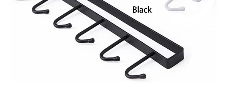 1pc Kitchen Shelf Storage Clothes Hanging Organizer Cup Holder Glass Mug Holder 6 Hooks Storage Rack 2030 Peaceful Pleasures Health and Wellness